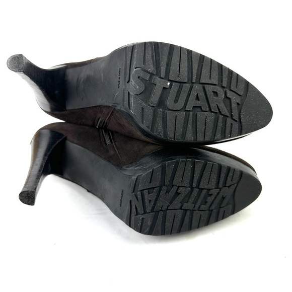 Stuart Weitzman Heeled Bootie 9.5 Brown Suede Ankle Boot Womens - Picture 7 of 10